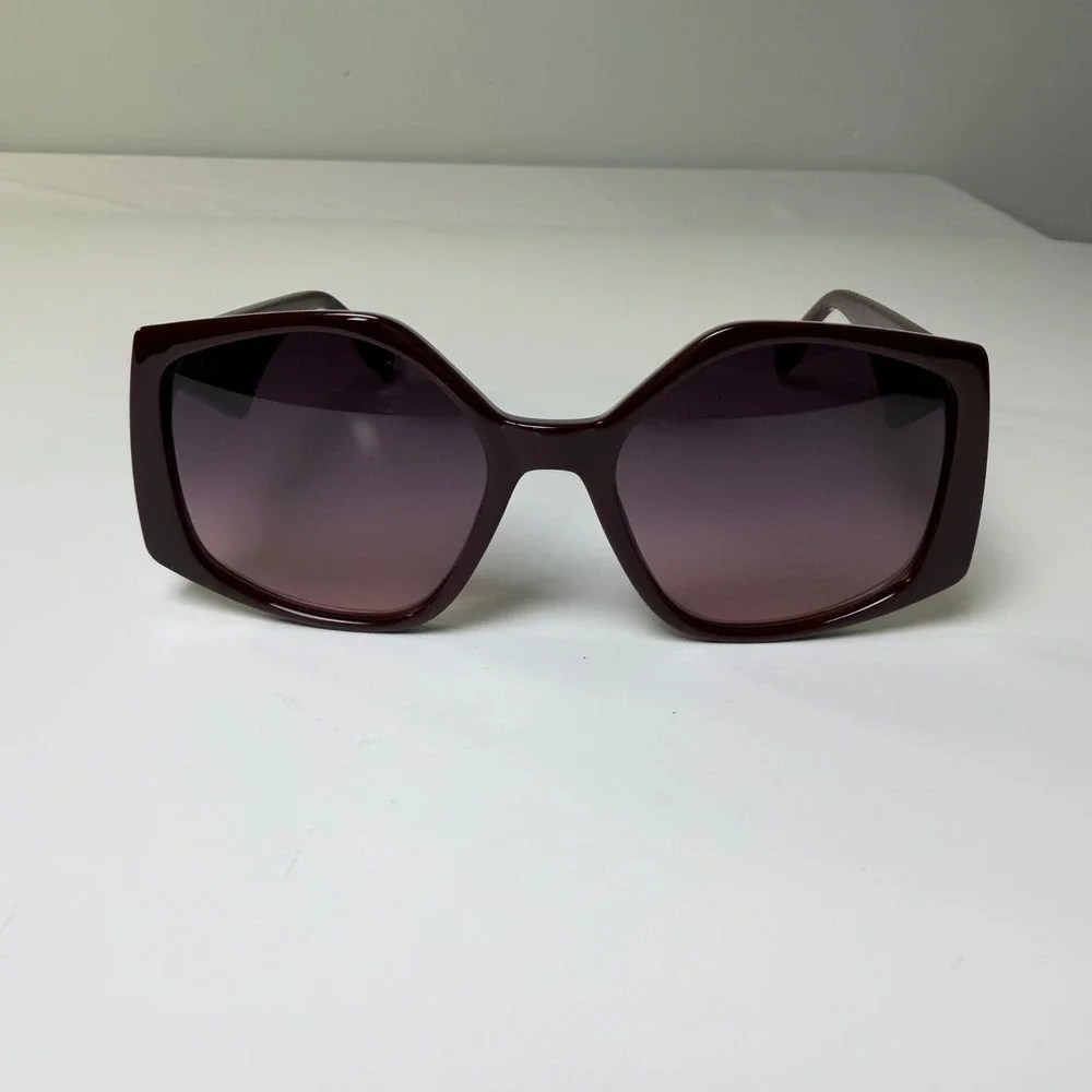 Karl Lagerfeld KL6208S Burgundy Geometric Oversized Sunglasses Plant Based Resin